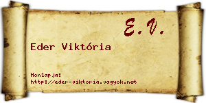Eder Viktória névjegykártya