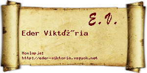Eder Viktória névjegykártya